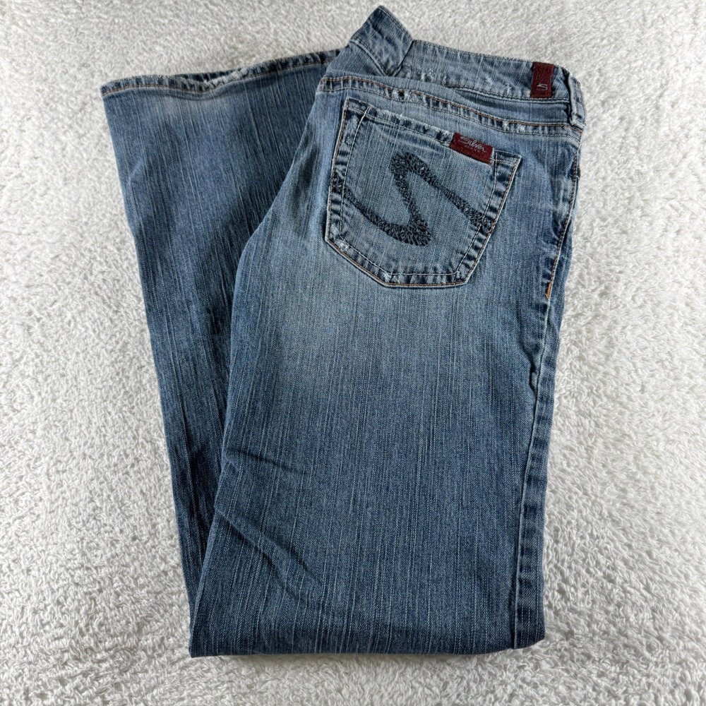 Silver Jeans Woman's Size 32x33 Tia Boot Flare Blue Light Wash Denim Jeans